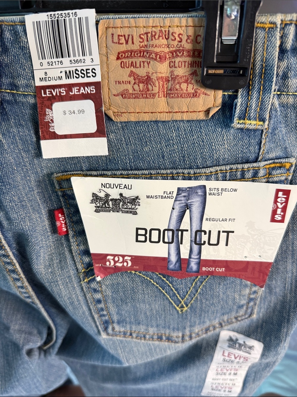 Levi's Light Blue Bootcut Stretch Jeans - Picture 10 of 10